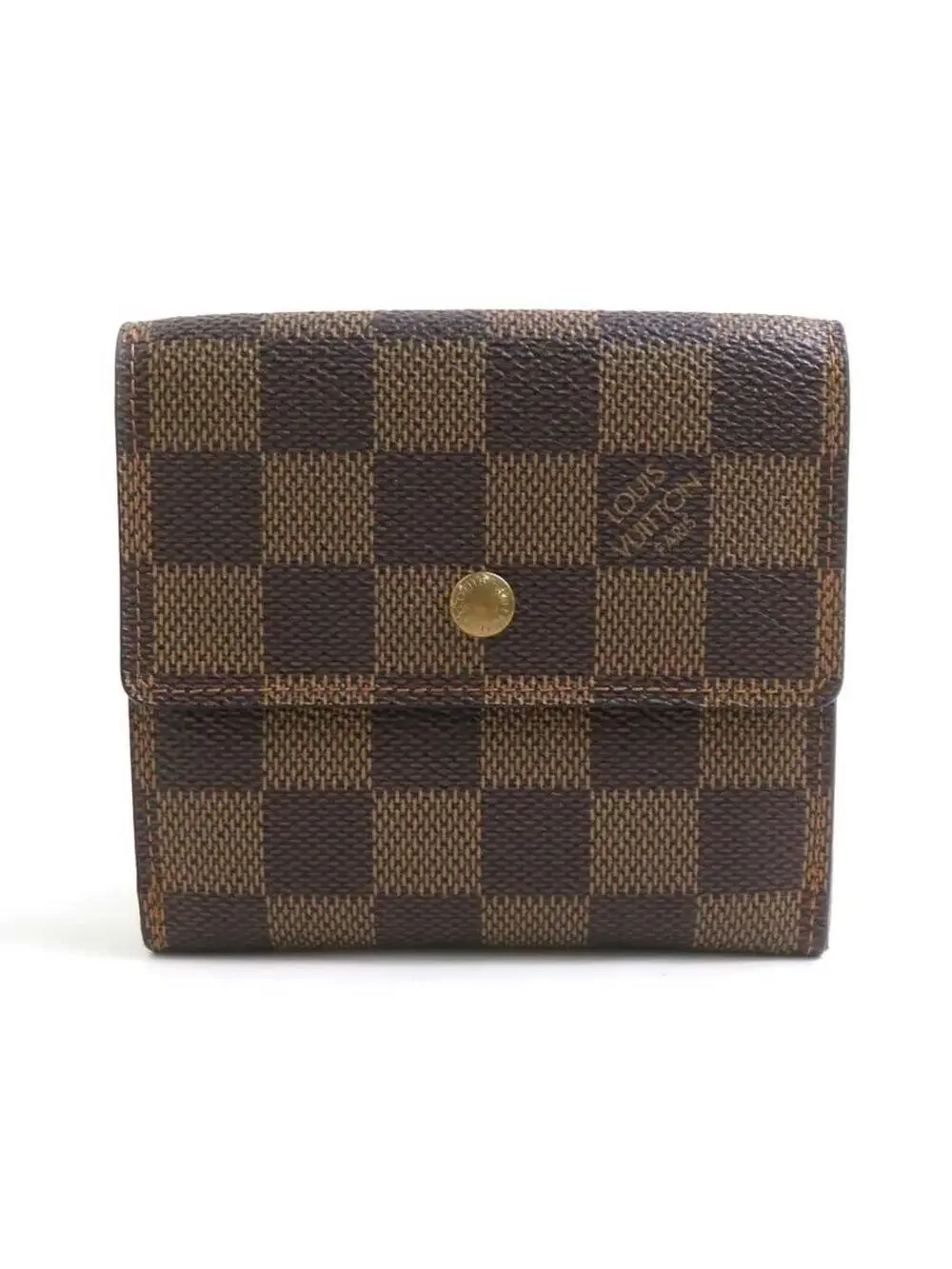 Auth Louis Vuitton Damier Ebene Trifold #328981L29B
